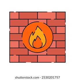 Firewall Icon Illustration Flat Design Style