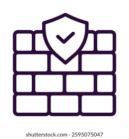 Firewall icon illustration in line style. Perfect for website mobile app presentation. Suitable for any user interface and user experience