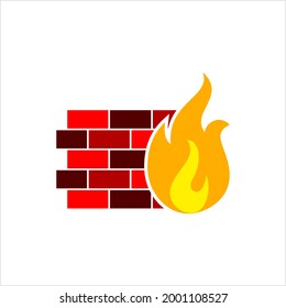Firewall Icon, Internet Protection System Icon Vector Art Illustration