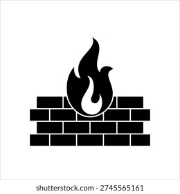 Firewall Icon, Internet Protection System Icon Vector Art Illustration