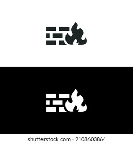 Icono de firewall aislado del diseño de estilo plano en fondo blanco