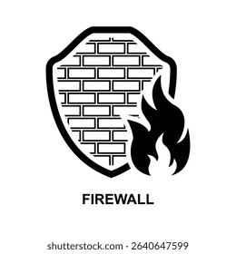 Firewall icon isolated on background vector illustration.