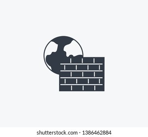 Firewall icon isolated on clean background. Firewall icon concept drawing icon in modern style. Vector illustration for your web mobile logo app UI design.