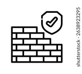Firewall Icon Line Vector Illustration