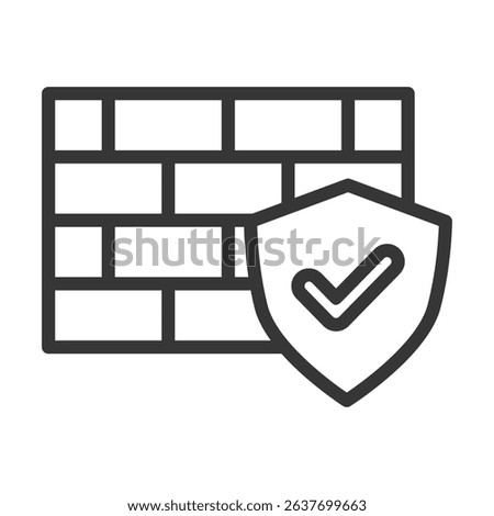 Firewall Icon Lineal Style Vector Illustration