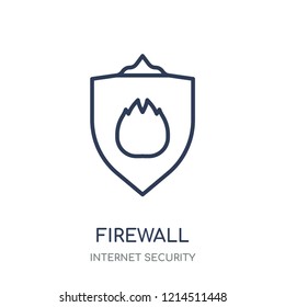Firewall icon. Firewall linear symbol design from Internet security collection. Simple outline element vector illustration on white background.