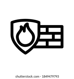 icono de firewall o logotipo símbolo de signo aislado ilustración vectorial - iconos vectoriales de estilo negro de alta calidad
