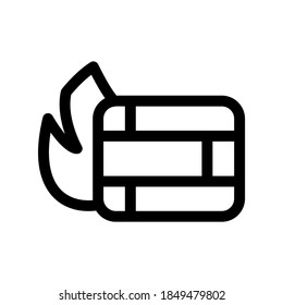 icono de firewall o logotipo símbolo de signo aislado ilustración vectorial - iconos vectoriales de estilo negro de alta calidad
