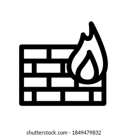 Firewall-Symbol oder Logo einzeln auf Zeichen, Vektorgrafik - hochwertige Vektorsymbole in schwarzem Stil
