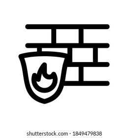 icono de firewall o logotipo símbolo de signo aislado ilustración vectorial - iconos vectoriales de estilo negro de alta calidad
