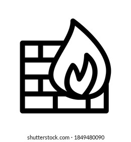 icono de firewall o logotipo símbolo de signo aislado ilustración vectorial - iconos vectoriales de estilo negro de alta calidad
