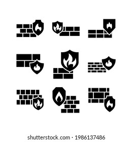 icono de firewall o logotipo símbolo de signo aislado ilustración vectorial - Colección de iconos vectoriales de estilo negro de alta calidad
