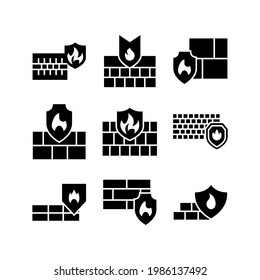 icono de firewall o logotipo símbolo de signo aislado ilustración vectorial - Colección de iconos vectoriales de estilo negro de alta calidad
