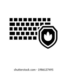 Firewall-Symbol oder Logo einzeln auf Zeichen, Vektorgrafik - hochwertige Vektorsymbole in schwarzem Stil
