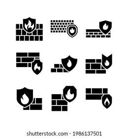 Firewall-Symbol oder Logo einzeln auf Zeichen Symbol, Vektorgrafik - Kollektion von hochwertigen Vektorsymbol in schwarzem Stil
