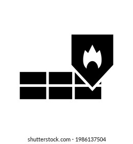 icono de firewall o logotipo símbolo de signo aislado ilustración vectorial - iconos vectoriales de estilo negro de alta calidad
