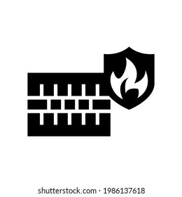 icono de firewall o logotipo símbolo de signo aislado ilustración vectorial - iconos vectoriales de estilo negro de alta calidad
