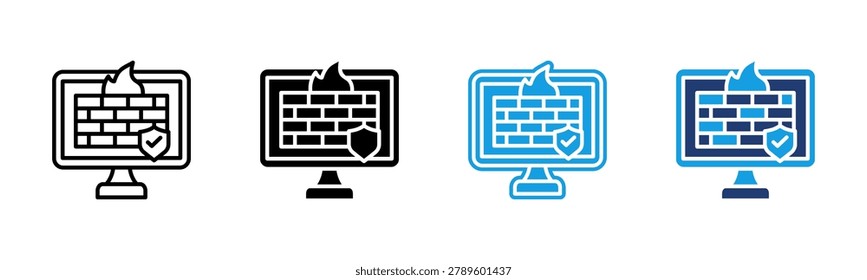 Firewall icon multiple style collection