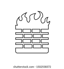 Firewall icon on white background. Vector design of firewall icon, sign, or symbol. Can be used for mobile apps or website.