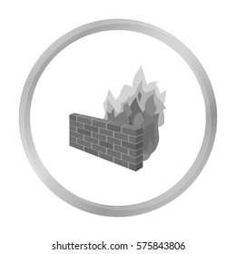 Firewall icon in outline style isolated on white background. Hackers and hacking symbol stock vector illustration.