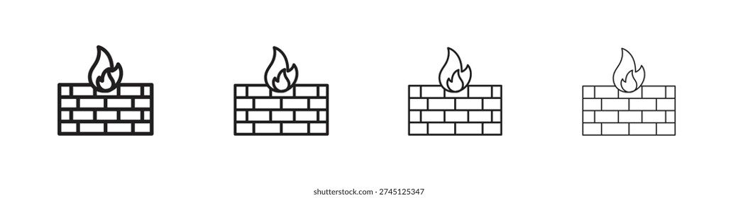 Firewall icon outline vector. outline icons collection.