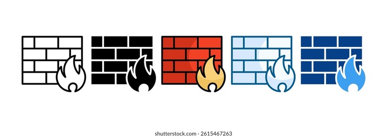 Firewall Icon Set Multiple Style Collection