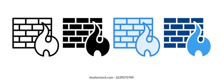 Firewall Icon Set Multiple Style Collection