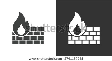 Firewall Icon. Solid glyph series icon