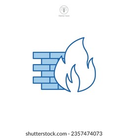 Firewall icon symbol vector illustration isolated on white background