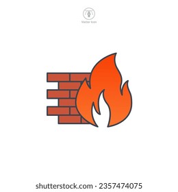 Firewall icon symbol vector illustration isolated on white background