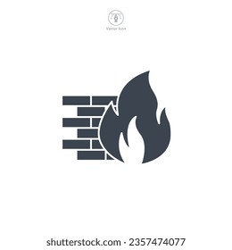 Firewall icon symbol vector illustration isolated on white background