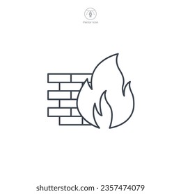 Firewall icon symbol vector illustration isolated on white background