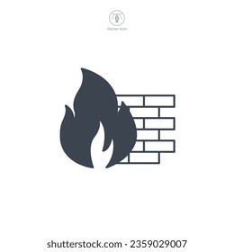 Firewall-Symbol, Vektorgrafik einzeln auf weißem Hintergrund