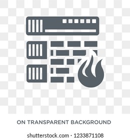 Firewall icon. Trendy flat vector Firewall icon on transparent background from Internet Security and Networking collection. 