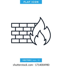 Firewall icon vector design template. Editable stroke