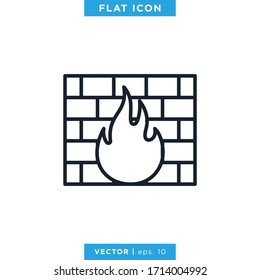 Firewall icon vector design template. Editable stroke