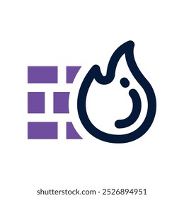 Icono del cortafuegos. Icono de Vector de doble tono para su Sitio web, móvil, presentación y diseño de logotipo.