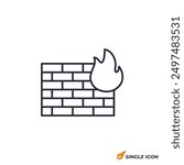 Firewall icon vector illustration. Firewall symbol isolated on white background