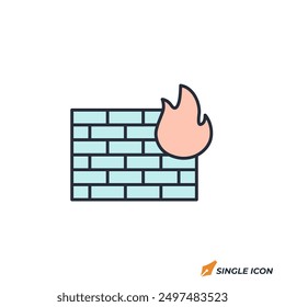 Firewall icon vector illustration. Firewall symbol isolated on white background