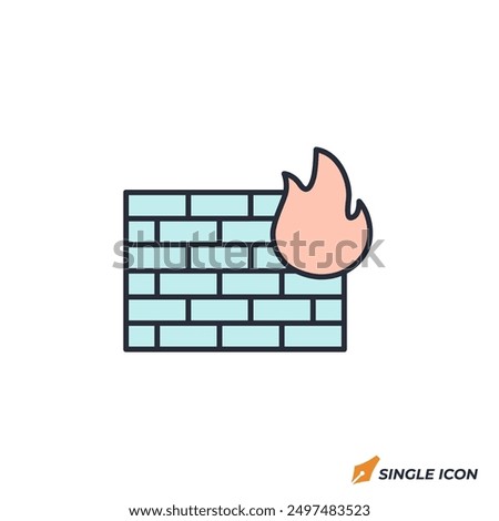 Firewall icon vector illustration. Firewall symbol isolated on white background