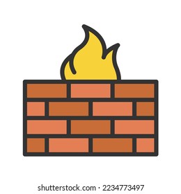 Firewall icon vector image. Can also be used for Cyber Security. Suitable for mobile apps, web apps and print media.