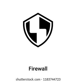 Firewall icon vector isolated on white background, logo concept of Firewall sign on transparent background, filled black symbol