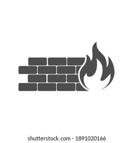 Firewall Icon. Vector icon isolated on a white background. Flat style