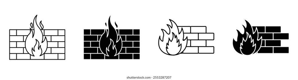 Firewall icon vector set. EPS10
