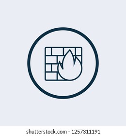Firewall icon. vector sign symbol on white background - Vector