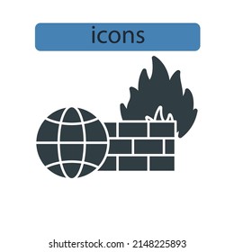 Firewall icons  symbol vector elements for infographic web