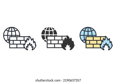 Firewall Icons Symbol Vector Elements Infographic Stock Vector (Royalty ...