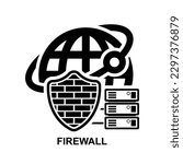 Firewall icon.Security firewall technology icon isolated on background vector illustration.