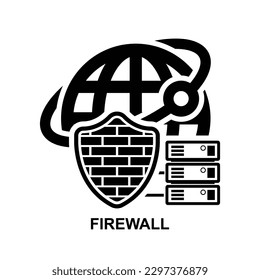 Firewall icon.Security firewall technology icon isolated on background vector illustration.
