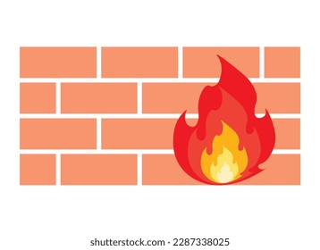 Firewall illustration icon isolated on white background. Cyber security concept. Data protection Infographic and web element. Internet security firewall protection information.